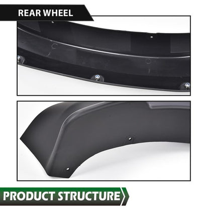 Solid Spare Pocket Rivet Style Bolt on Fender Flares Fit For 2019-2023 Chevy Silverado 1500