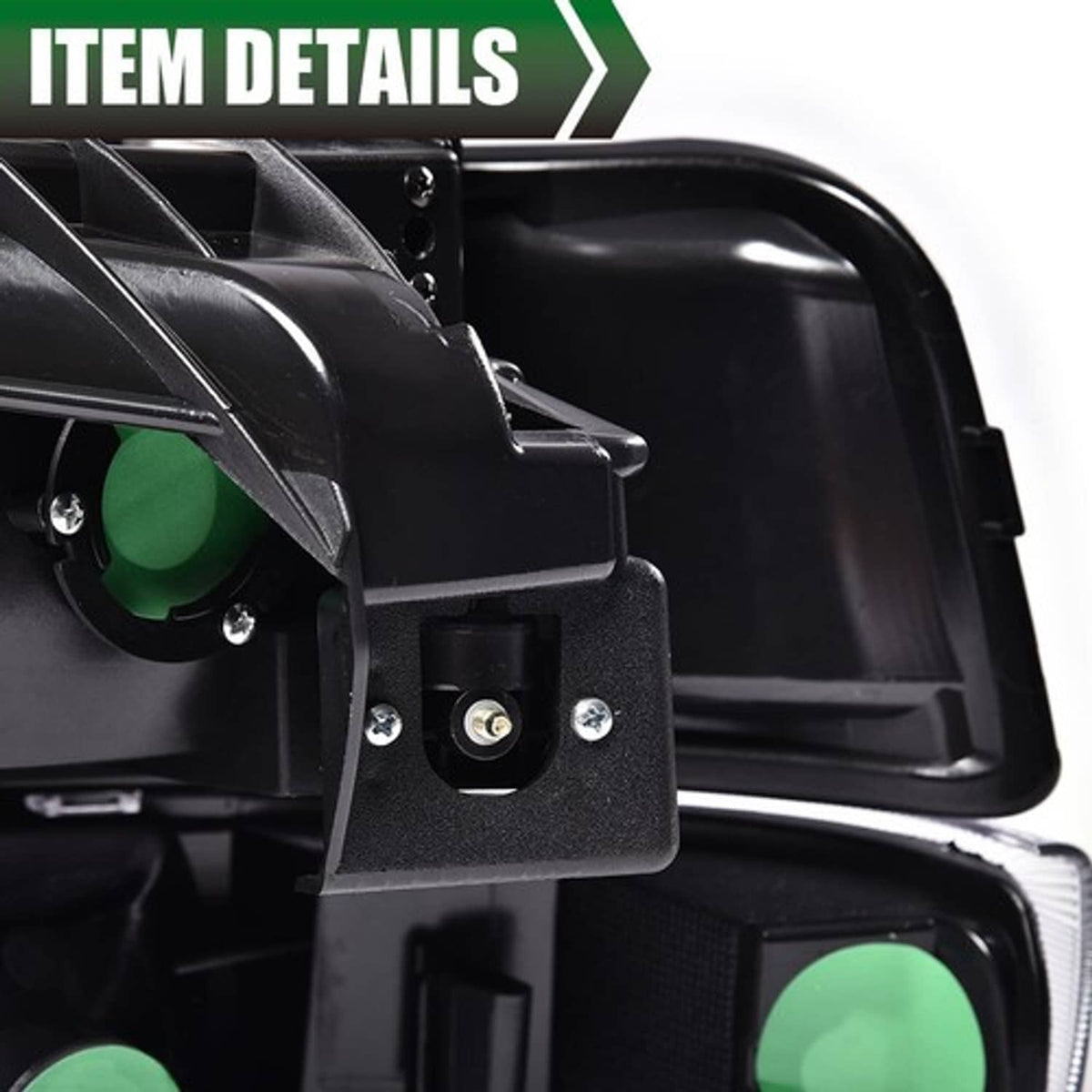 Solid Spare Fit For 1999-2002 Chevy Silverado/2000-2006 Suburban Black/Chrome Headlight Lamp
