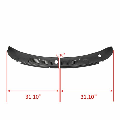 Solid Spare Windshield Wiper Improved Cowl Panel Vent Grille Hood For 1999-2004 Ford Mustang