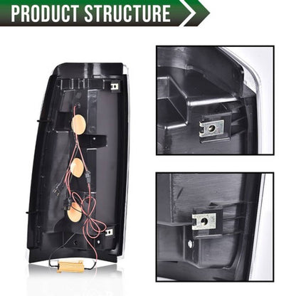 Solid Spare Fit For 99-02 Chevy Silverado 1500/99-06 GMC Sierra LED Tube Tail Brake Lights