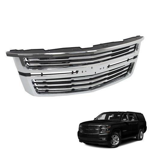 Solid Spare Plastic Front Upper Grille Chrome For Chevy Tahoe/Suburban LTZ 15-20 GM1200704