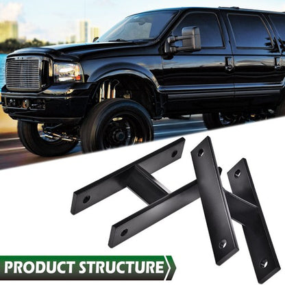 Solid Spare Fit For 1999-2004 Ford F-250 F-350 Super Duty 4WD Front Lift Shackles Kit Black