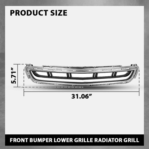 Solid Spare Fit For 2013-2017 Cadillac XTS Front Bumper Lower Grille Grill w/ Chrome Trim