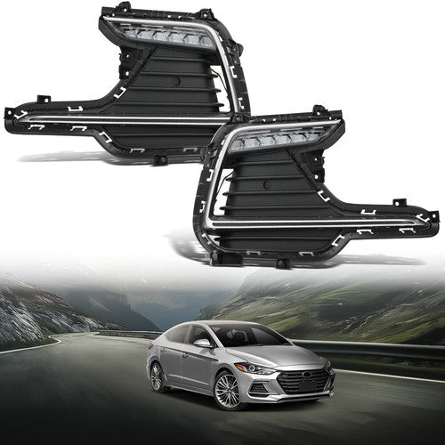Solid Spare LED DRL Daytime Running Light Fit For 17-18 Hyundai Elantra Sport W/ Turn Signal