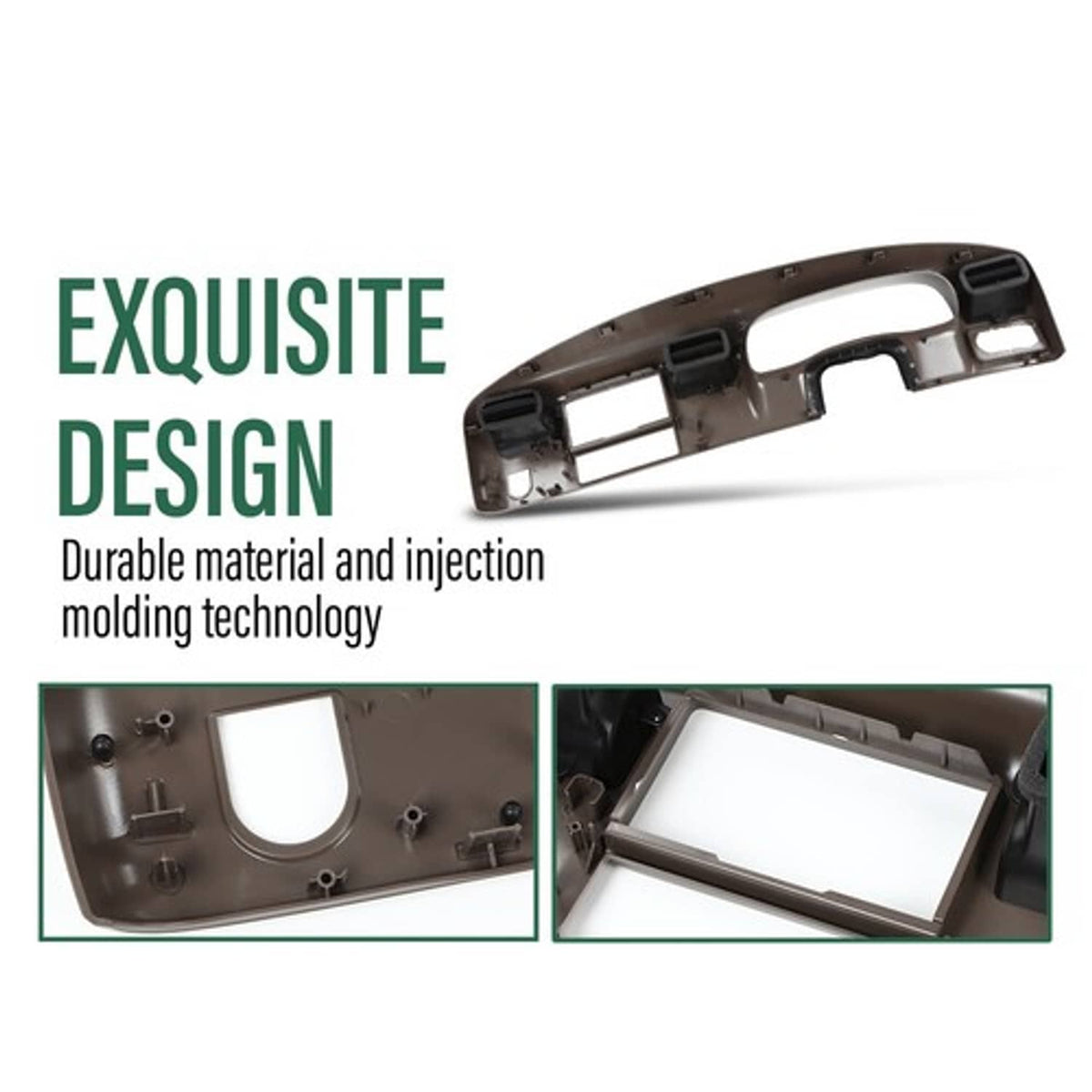 Solid Spare Dash Cluster Radio Bezel Trim Panel Brown Fit For 1999-2004 Ford F250 F350