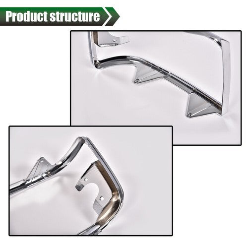 Solid Spare Chrome Headlights Trim Bezel Pair Set Fit For 1992-1996 Ford Bronco F150 Pickup