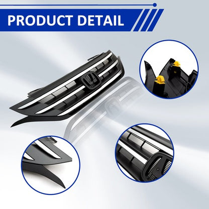Front Bumper Upper Grille Grill w/Chrome Trim Fit 2012 2013 2014 Honda CRV CR-V
