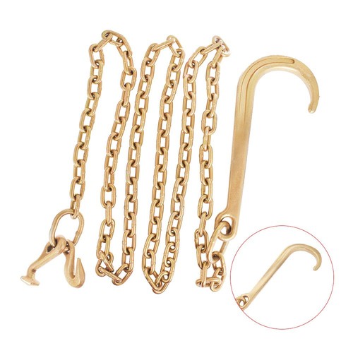 Solid Spare US 5/16 x 10 FT Tow Chain 15" J Hook Mini J Hook Recovery Wrecker Axle Grade 70