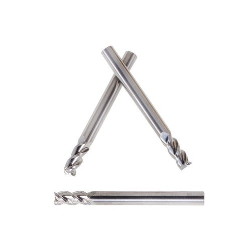Solid Spare 3 Pcs 1/4" Alu-Power 3 Flute Regular Carbide End Mill For Aluminum