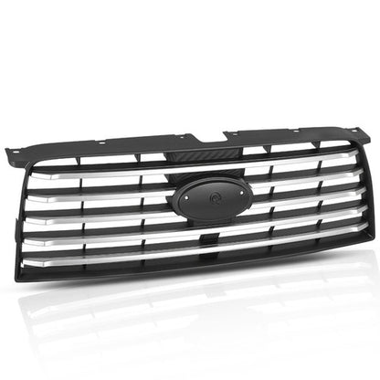 Solid Spare Fit For 2006-2008 Subaru Forester Front Bumper Upper Grille Black & Silver