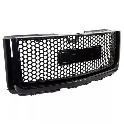 Solid Spare For 2007-2013 GMC Sierra 1500 Denali Pickup Upper Grille Hood Molding Trim Black