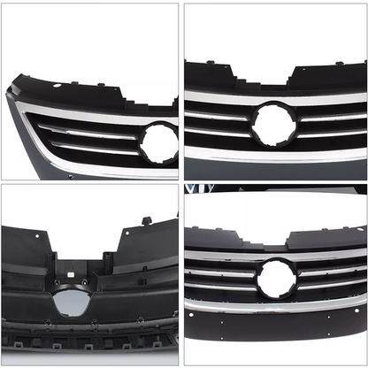 For 2009-2012 VW Volkswagen Passat CC Front Bumper Upper Grille Black Chrome