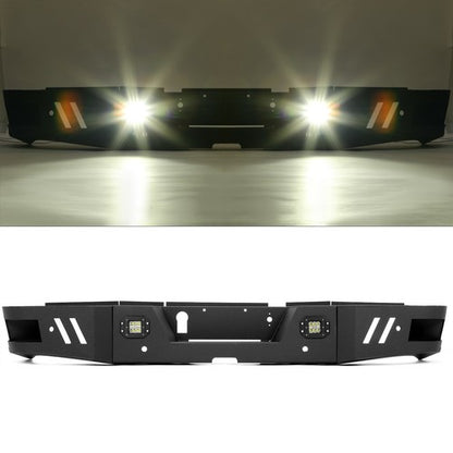 Solid Spare Rear Bumper Steel For 2010-2018 2019-2024 Ram 2500 3500 w/ LED lights Bolt Kits