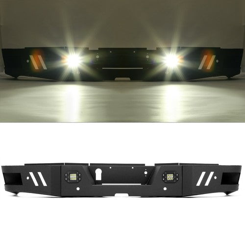 Solid Spare Rear Bumper Steel For 2010-2018 2019-2024 Ram 2500 3500 w/ LED lights Bolt Kits