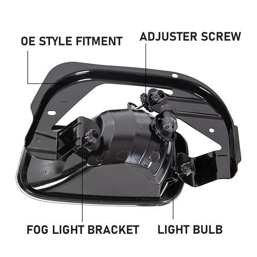 Solid Spare FOR 09-12 18 Dodge Ram 1500 2500 3500 Bumper Fog Lights Driving Lamps w/Bracket