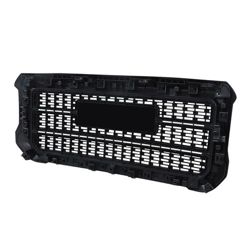 Solid Spare Front Upper Grille Gloss Black For GMC Sierra 2500HD 3500HD Denali 2015-2019