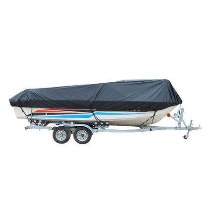 Solid Spare Waterproof Boat Cover Trailerable Fishing Tri-Hull V-Hull Runabouts 17-19ft