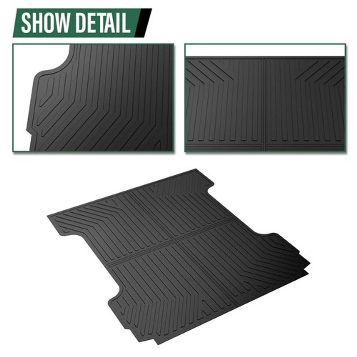 Solid Spare Fit For 2007-2018 Chevrolet Silverado GMC Sierra 5.8FT TPE Truck Bed Mat Liner