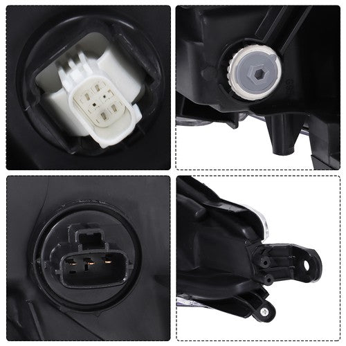 Solid Spare Front For Toyota Corolla 2023-2024 Pair LED Clear Headlights&Lower Grill Black