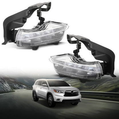 Solid Spare Fit For 2014-2016 Toyota Highlander LED DRL Daytime Running Lights Left+Right