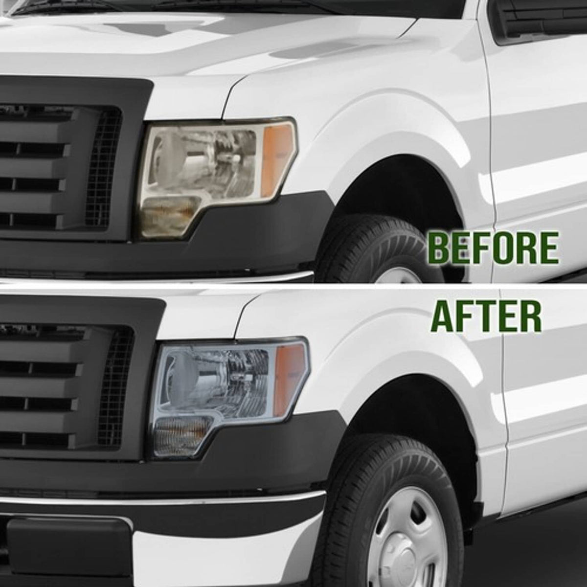 Solid Spare Fit For 2009-2014 Ford F150 F-150 Smoked Headlight Replacement Lens Left+Right