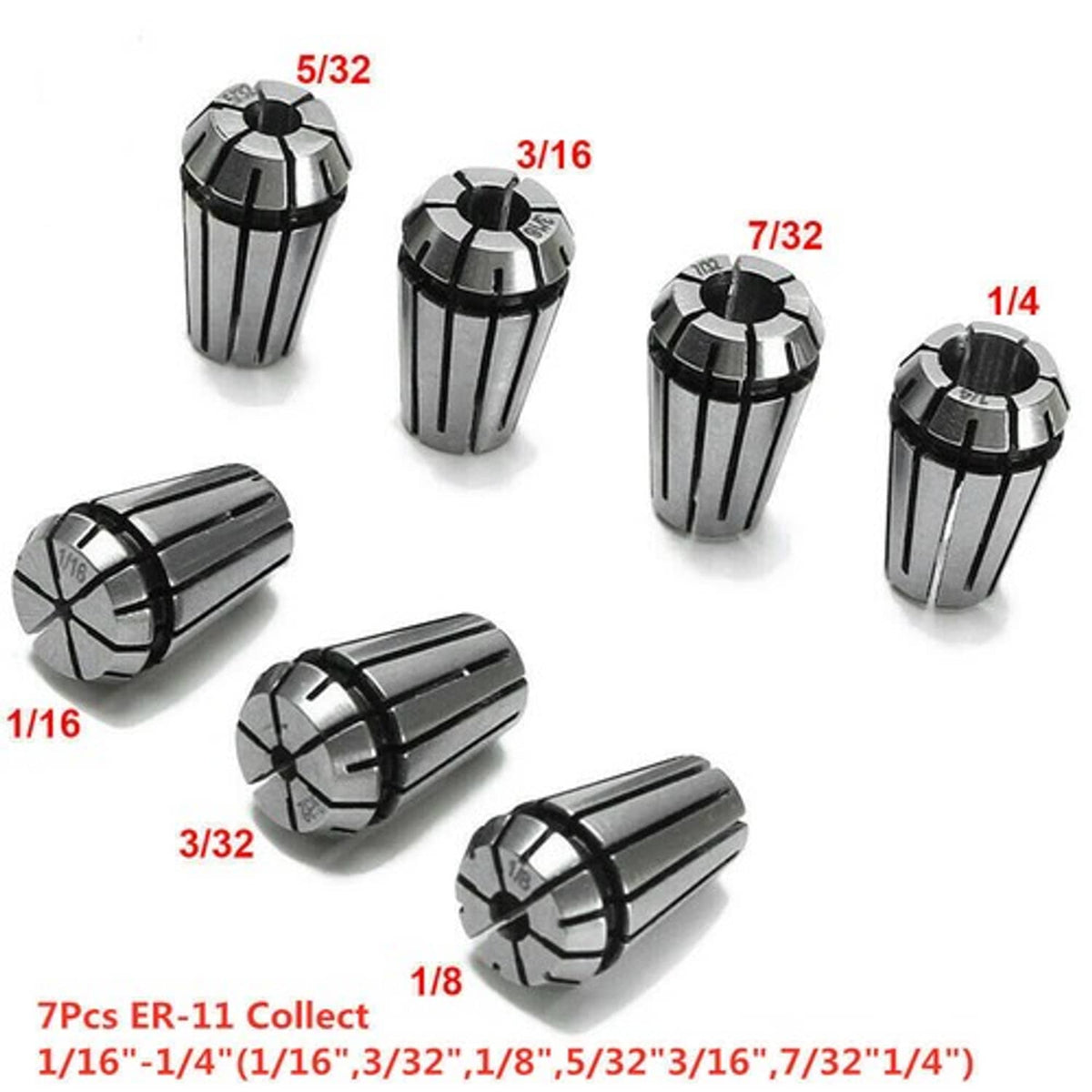 Solid Spare Spring Collet ER11 Set For CNC Milling Lathe Tool Engraving Machine 7Pcs
