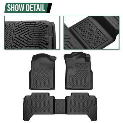 Solid Spare TPE Floor Mats Fit For 2005-2015 Toyota Tacoma Double Cab All Weather Liners