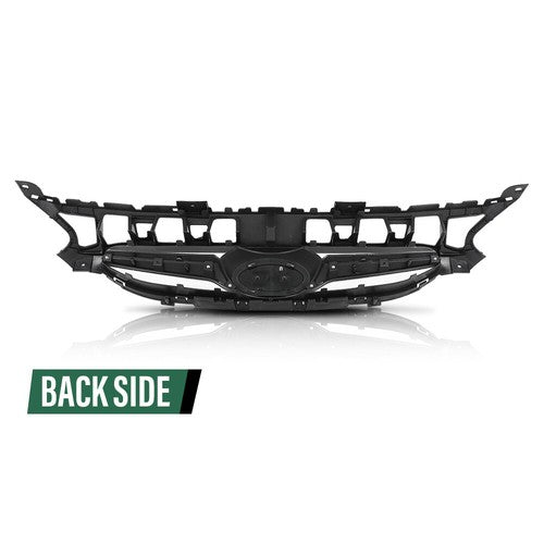 Solid Spare Fit For 2012-2014 Hyundai Accent Front Bumper Upper Grille Grill w/ Chrome Trim