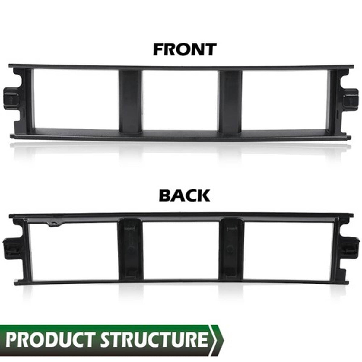 Solid Spare Fit For 2018-2020 Ford F-150 Front Bumper Center Cover Insert Trim Panel Black