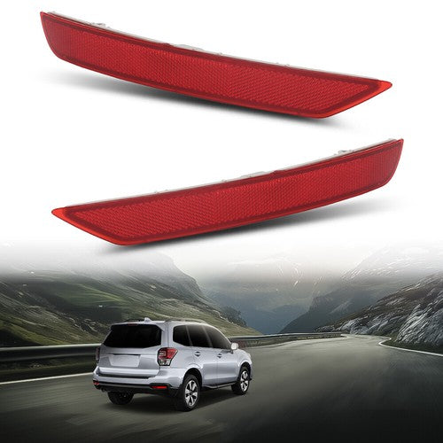 Solid Spare Rear Bumper Reflector Light Left+Right Red Fit For 2009-2018 Subaru Forester