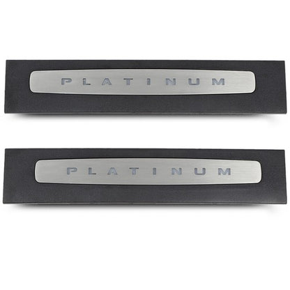 Solid Spare Fit For 17-22 Super Duty Crew Cab LED Illuminated Platinum Door Sill Plate Set