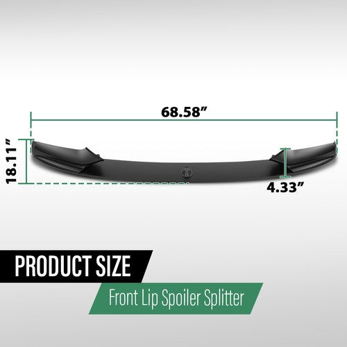 Solid Spare For 11-16 BMW F10 5 Series M Sport Bumper Front Lip Spoiler Splitter Gloss Black