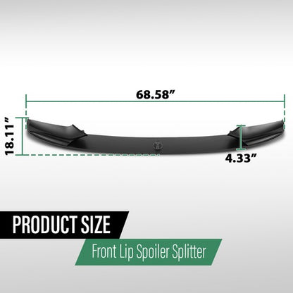 Solid Spare For 11-16 BMW F10 5 Series M Sport Bumper Front Lip Spoiler Splitter Gloss Black