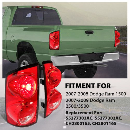 Solid Spare For 2007-2008 Dodge Ram 1500 2007-2009 Ram 2500 3500 Tail Lights Brake Lamps DOT