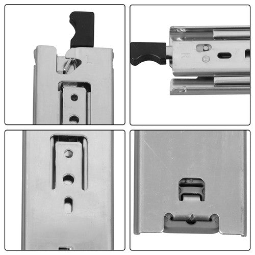 Solid Spare 1 Pair 14 Inch Locking Drawer Slides Full Extension & Lock 150lbs Capacity
