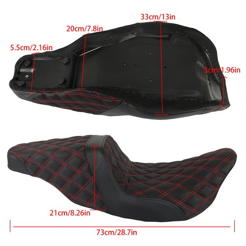 Solid Spare Step-Up Seat For Touring Road King Electra Street Glide Red Lattice Stitch US