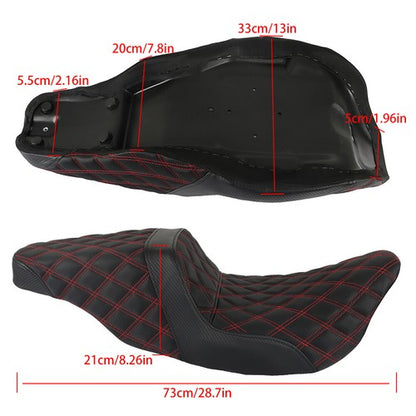 Solid Spare Step-Up Seat For Touring Road King Electra Street Glide Red Lattice Stitch US