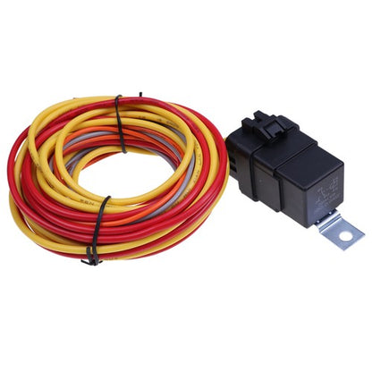Solid Spare Dual Fan Wiring Relay Harness Kit with Sensor for Spal 185FH FRH 40/50 Amp