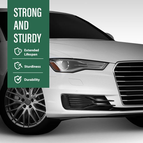 Solid Spare Front Bumper Fog Light Cover Grille Black & Chrome Fit For 2014-2018 Audi A6 C7