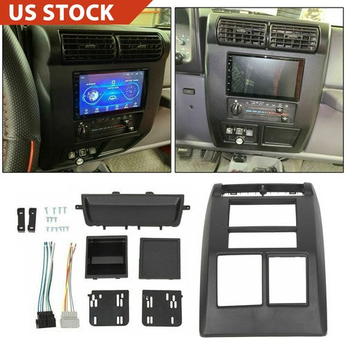Solid Spare For 97-02 Jeep Wrangler TJ Double Din Dash Panel Bezel Radio Stereo Mount Kit