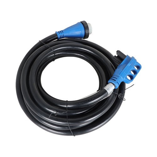 Solid Spare 50A 25FT RV Power Extension Cord W/ LED & Twist Lock Plug Inlet 125/250V