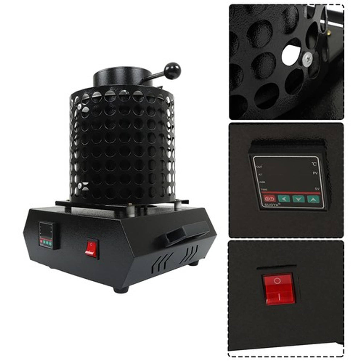 Solid Spare Metal Melting Furnace Forge Kit+Mesh Refining Casting Furnace 3KG 1400W Upgraded