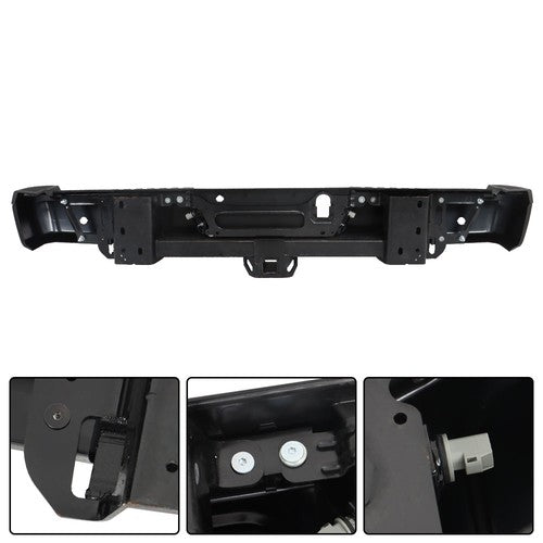 Solid Spare w/ Holes w/ Tow Hooks Metal Rear Bumper Automobiles For Ford F-150 2015-2020