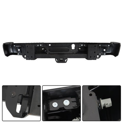 Solid Spare w/ Holes w/ Tow Hooks Metal Rear Bumper Automobiles For Ford F-150 2015-2020