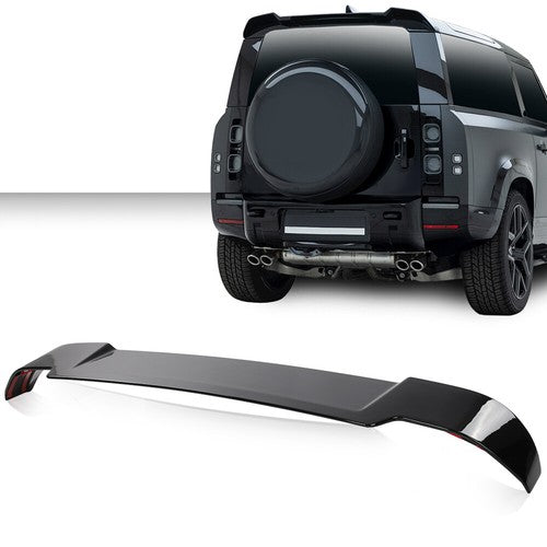 Solid Spare Fit For 20-23 Land Rover Defender 90 / 110 Rear Roof Spoiler Wing Glossy Black