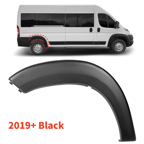Solid Spare Fits 2019-2022 Ram ProMaster Right Rear Wheel Flare Trim Molding Black 1500-3500