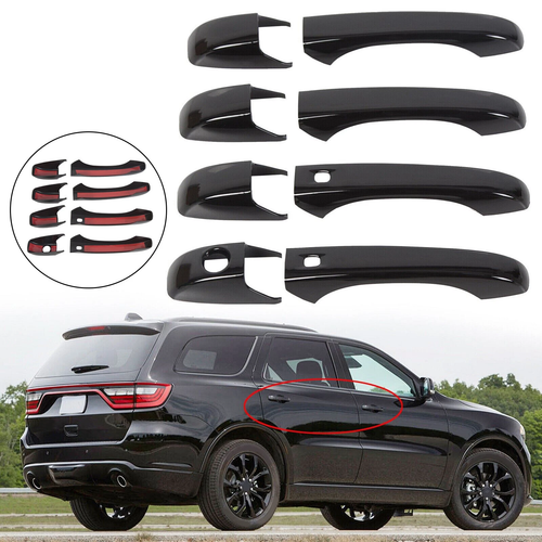 Solid Spare Glossy Black Door Handle Cover Set For Jeep Grand Cherokee/Dodge Durango 2011+