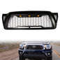Solid Spare Black Plastic Front Upper Bumper Grille W/ LED For Toyota Tacoma 2005-2011