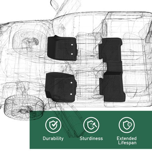 Solid Spare Fit For 2015-2021 Mercedes-Benz C-Class Sedan All Weather TPE Floor Mats Liners