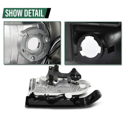 Solid Spare Fit For 98-04 Chevy S10 Blazer Amber Corner Chrome Housing LED DRL Headlights